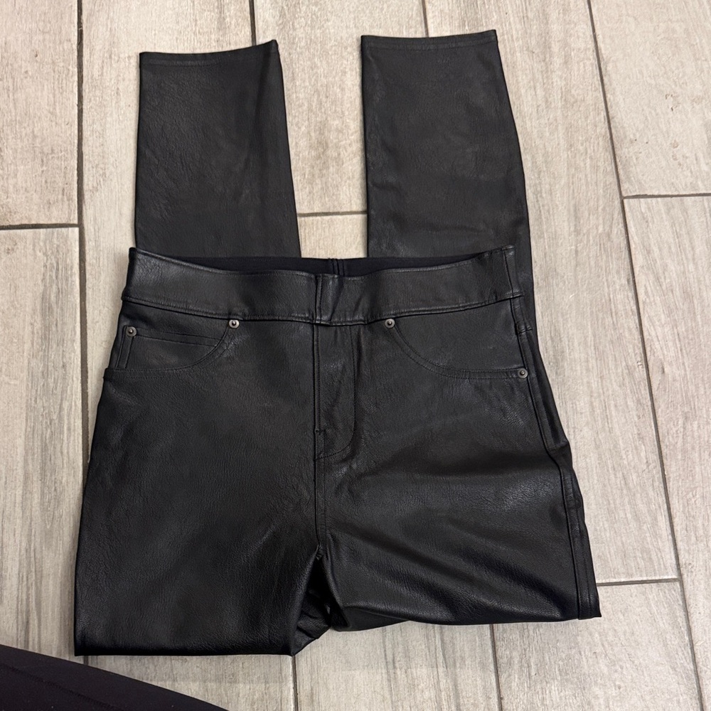 SPANX Black Faux Leather Leggings